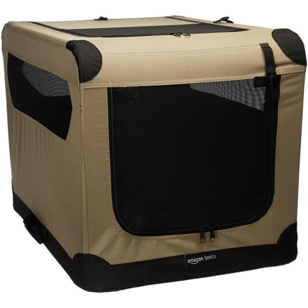 2-Door Portable Soft-Sided Folding Soft Dog Travel Crate Kennel, Medium